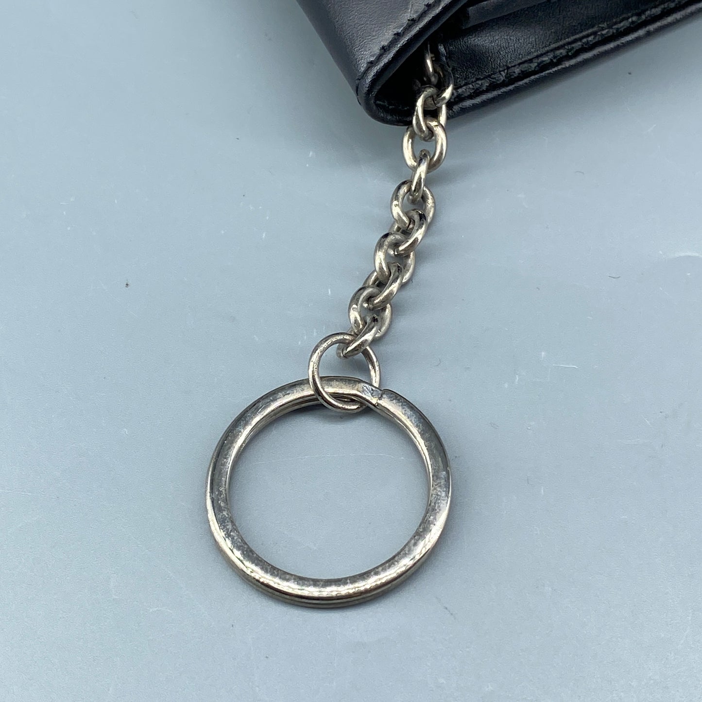 Ferragamo Black Embossed Gancini Short Wallet with Keyring