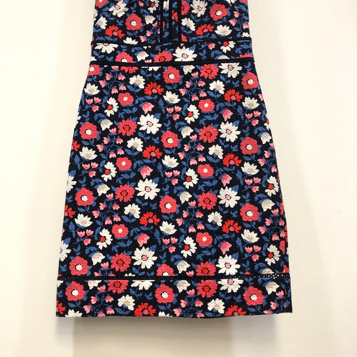 Kate Spade Floral Print Sleeveless Mini Shift Dress Size 0 Red/White/Blue