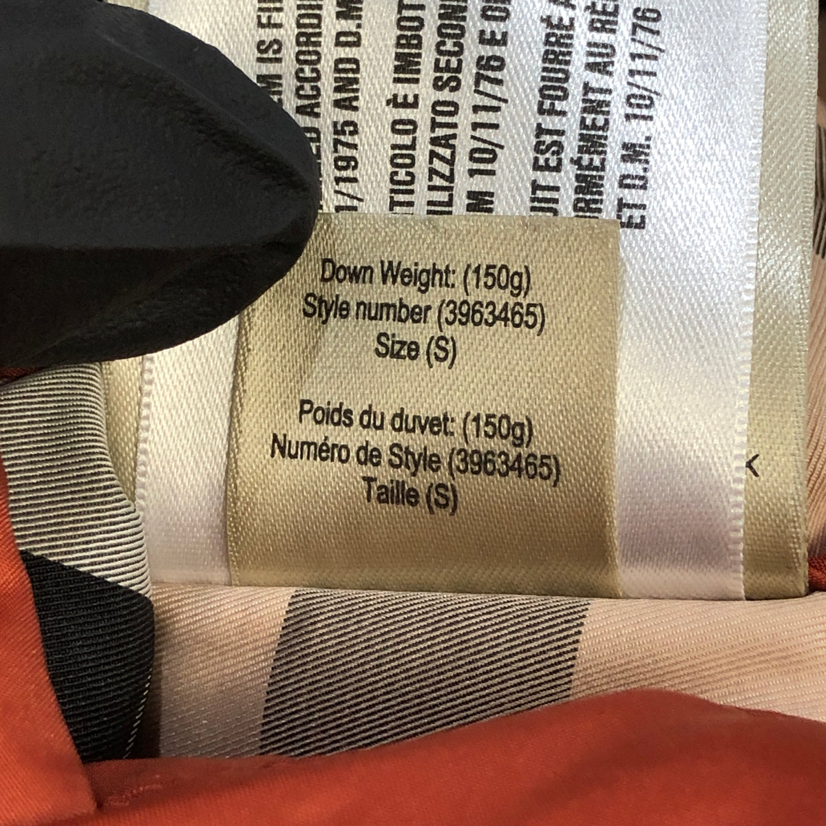 Burberry Quilted Double Breasted Coat S dusty orange