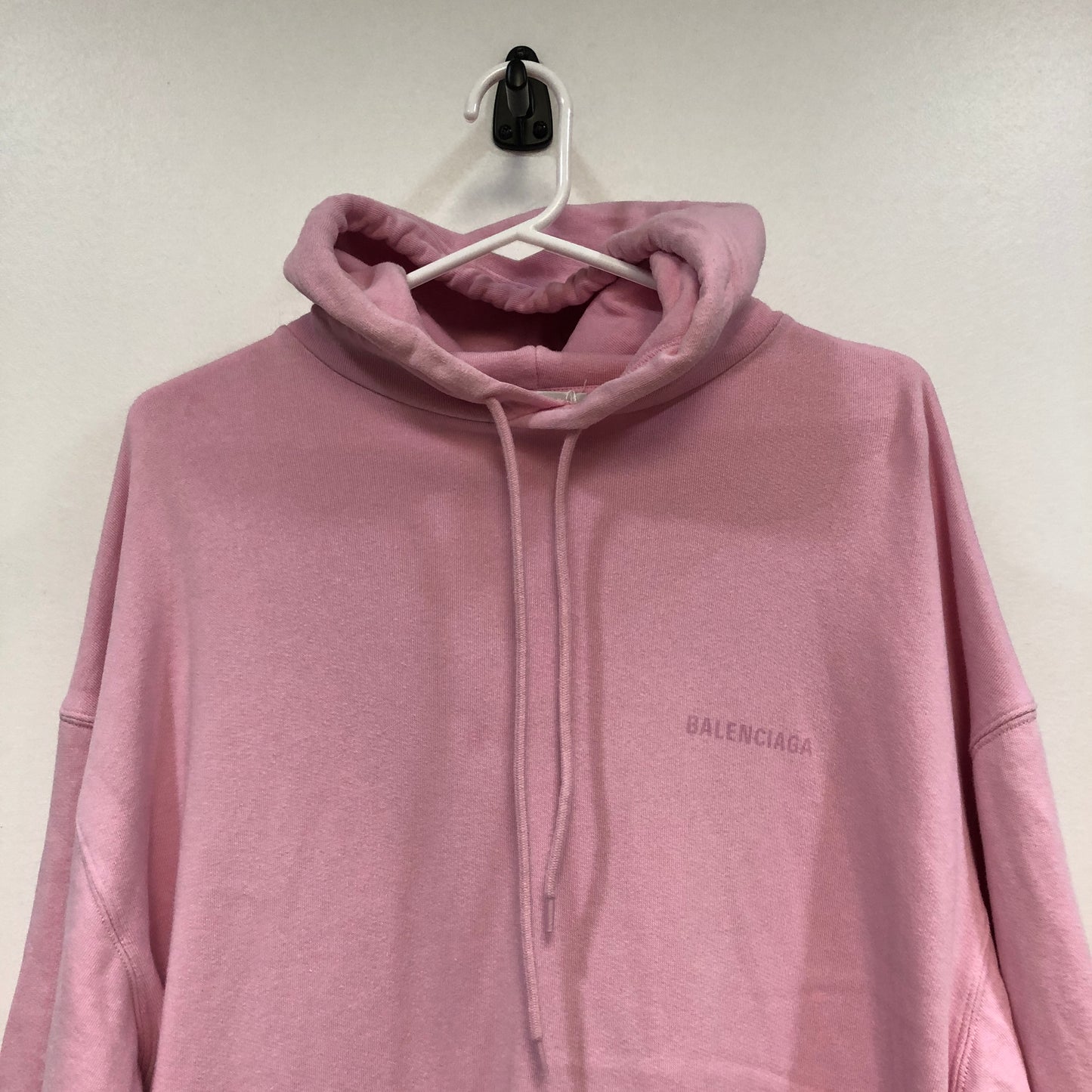 Balenciaga Embroidered Logo Oversized Hoodie Size XS Pink