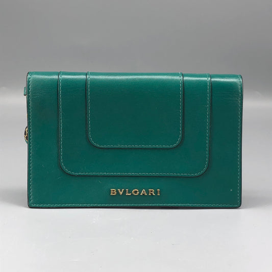 Bvlgari Serpenti Forever Green & Purple Leather  Wallet