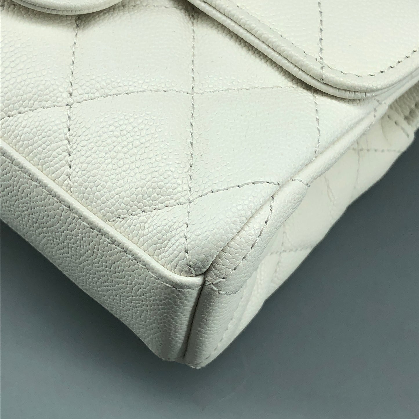 Chanel Mini Quilted Caviar Leather Flap Bag with Chain Top Handle