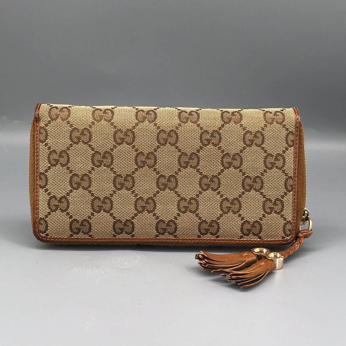 Gucci GG Supreme Zip Around Long Wallet Beige/Caramel