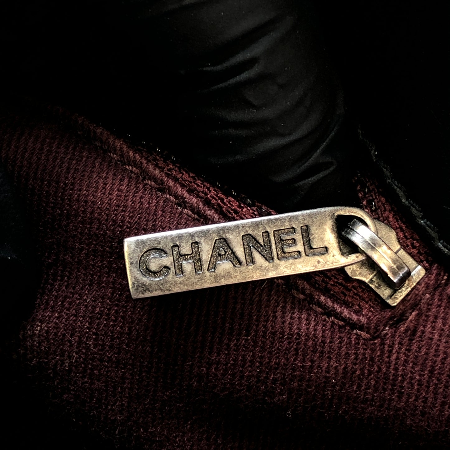 Chanel Quilted Leather Chain Shoulder Tote Bag Black