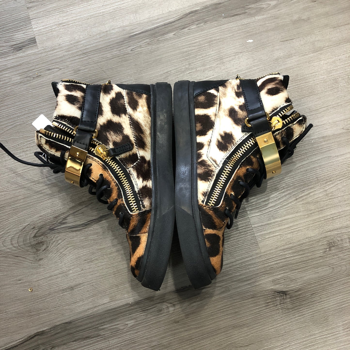 Giuseppe Zanotti Women's Leopard Print High-Top Sneakers shoes 36
