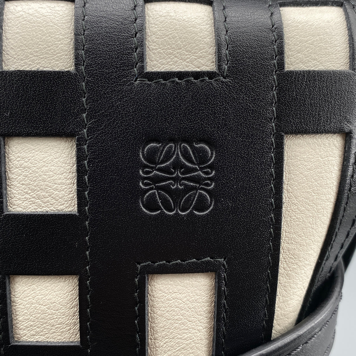 Loewe  Gate Grid  Crossbody Bag Black White Checkered