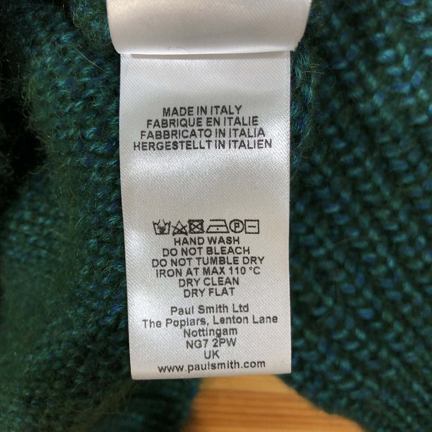 Paul Smith Dark Green Crew Neck Knit Sweater Size S