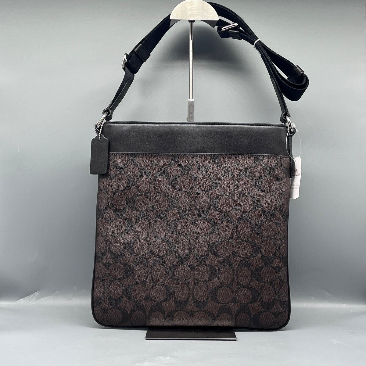 Coach Brown & Black Signature Canvas Crossbody Bag