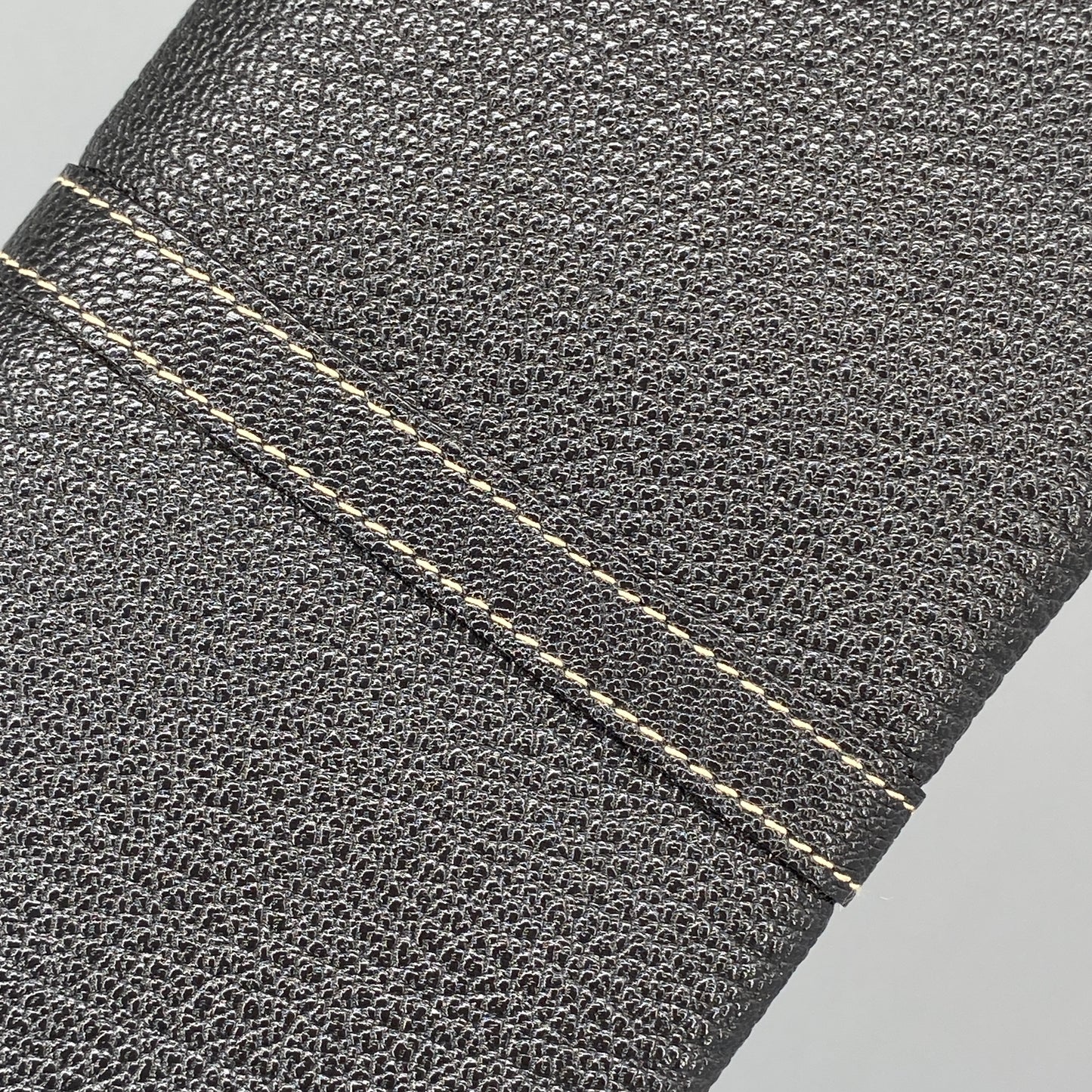 Ferragamo Black Grain Leather Flap Long Wallet