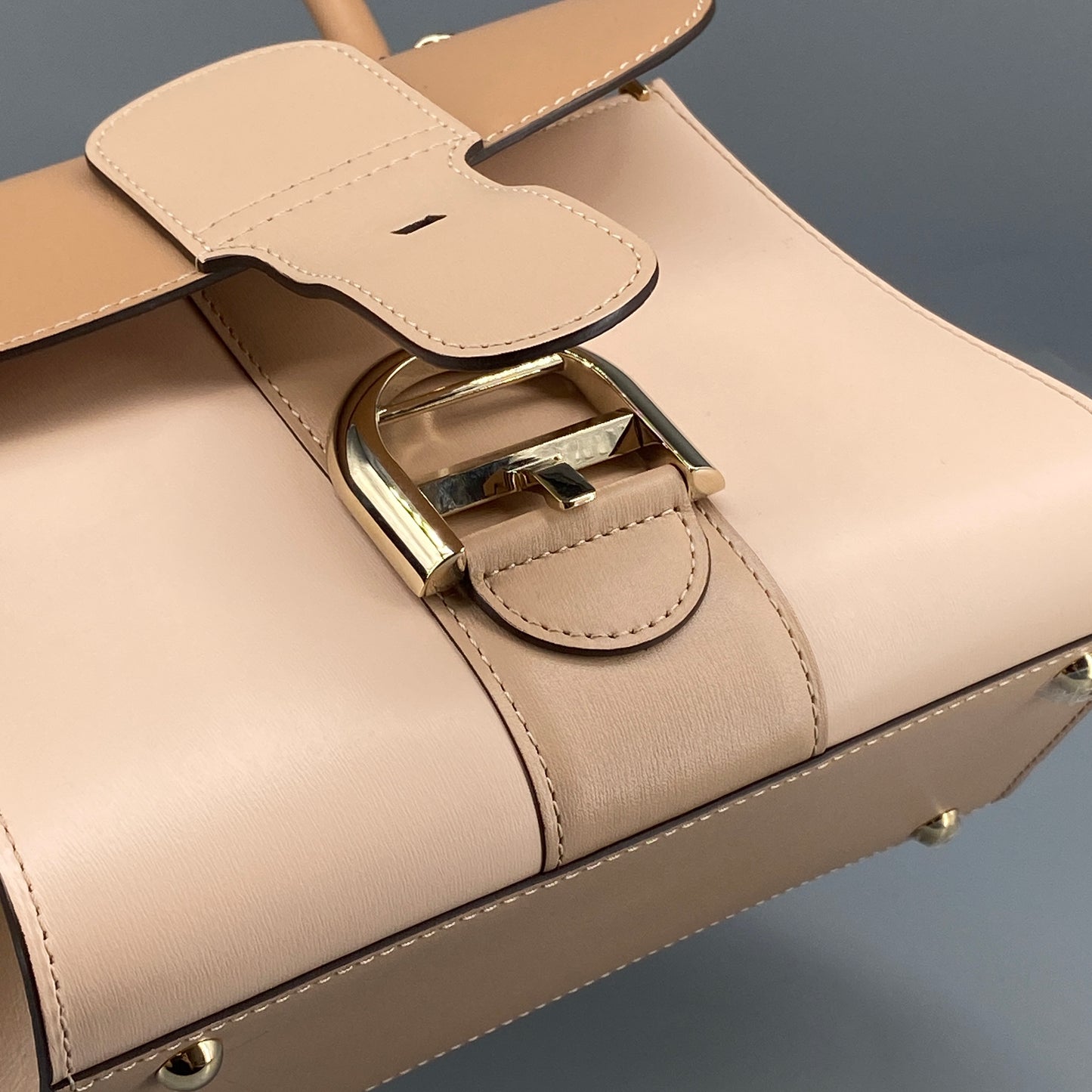 Delvaux Brilliant Nude Smooth Leather Top Handle Bag
