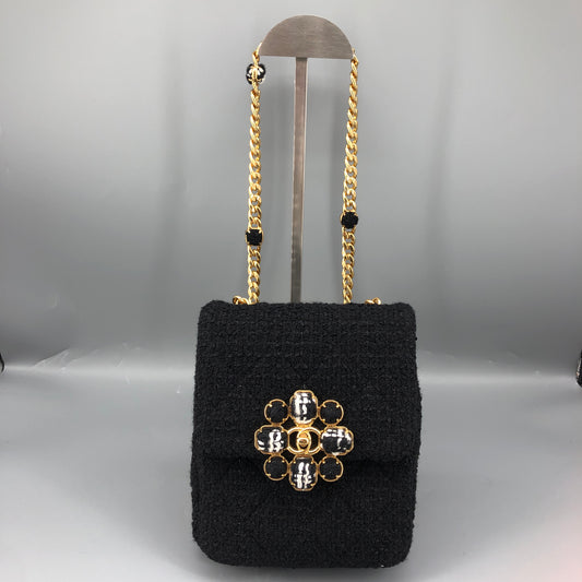 Chanel CC Bijoux Chain Flap Bag Quilted Tweed