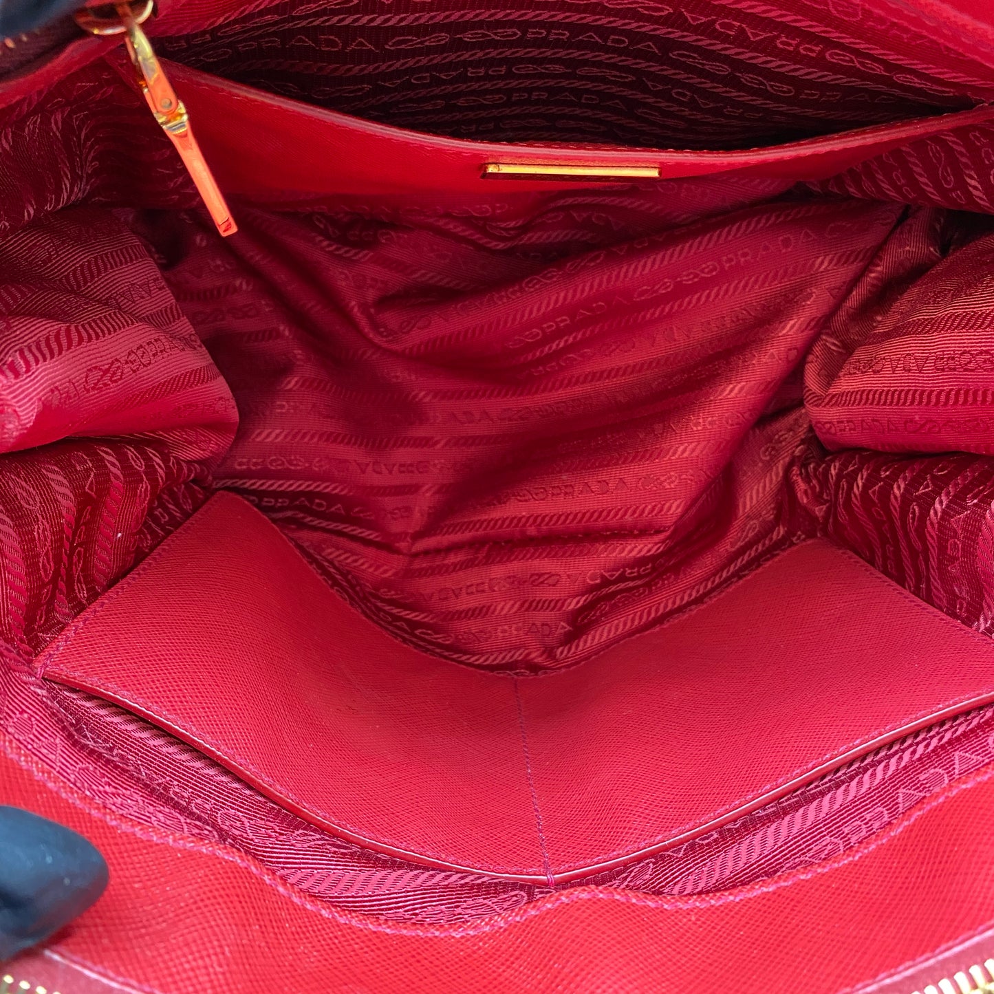 Prada Red Saffiano Leather Galleria Bag