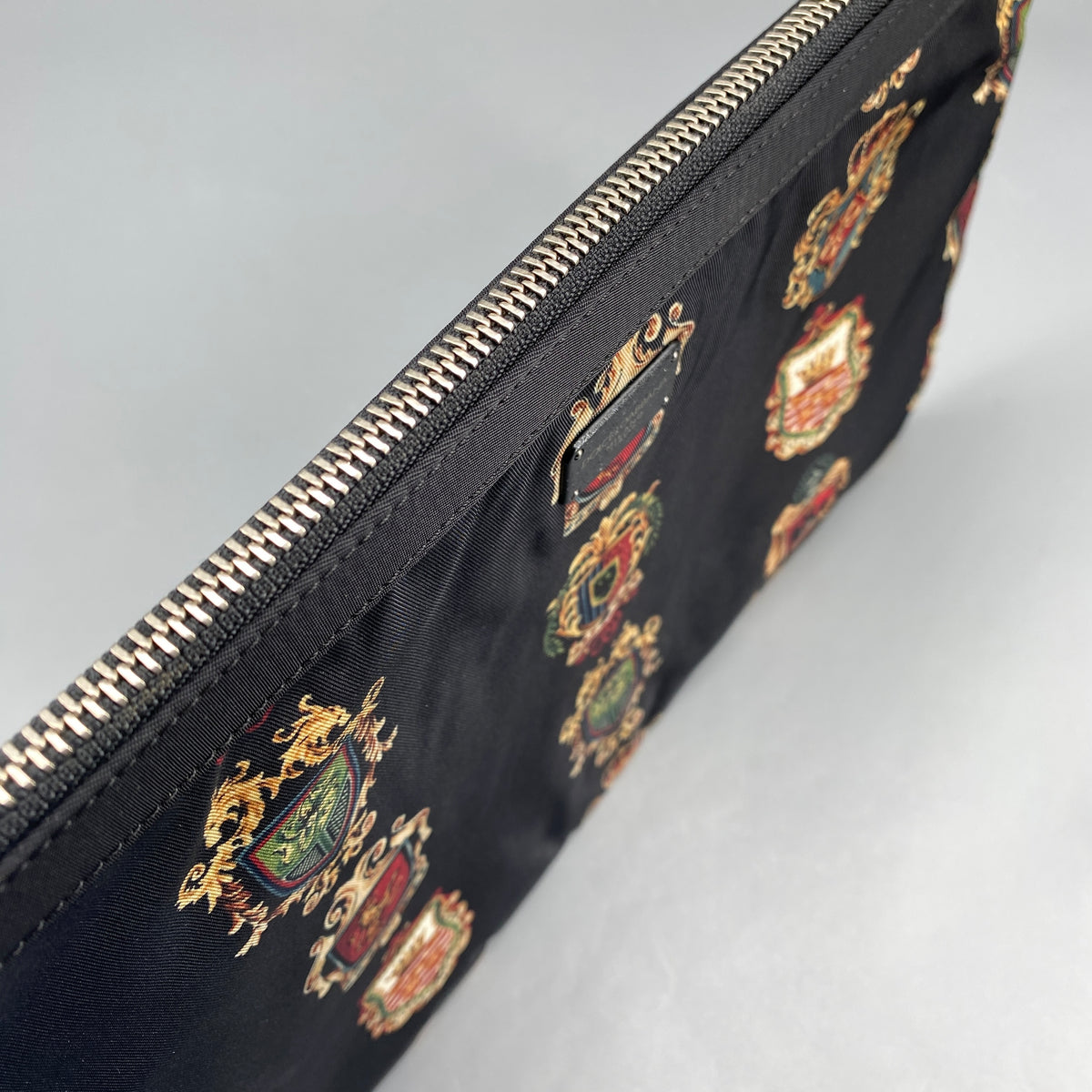 Dolce&Gabbana Black Heraldic Print Clutch Pouch