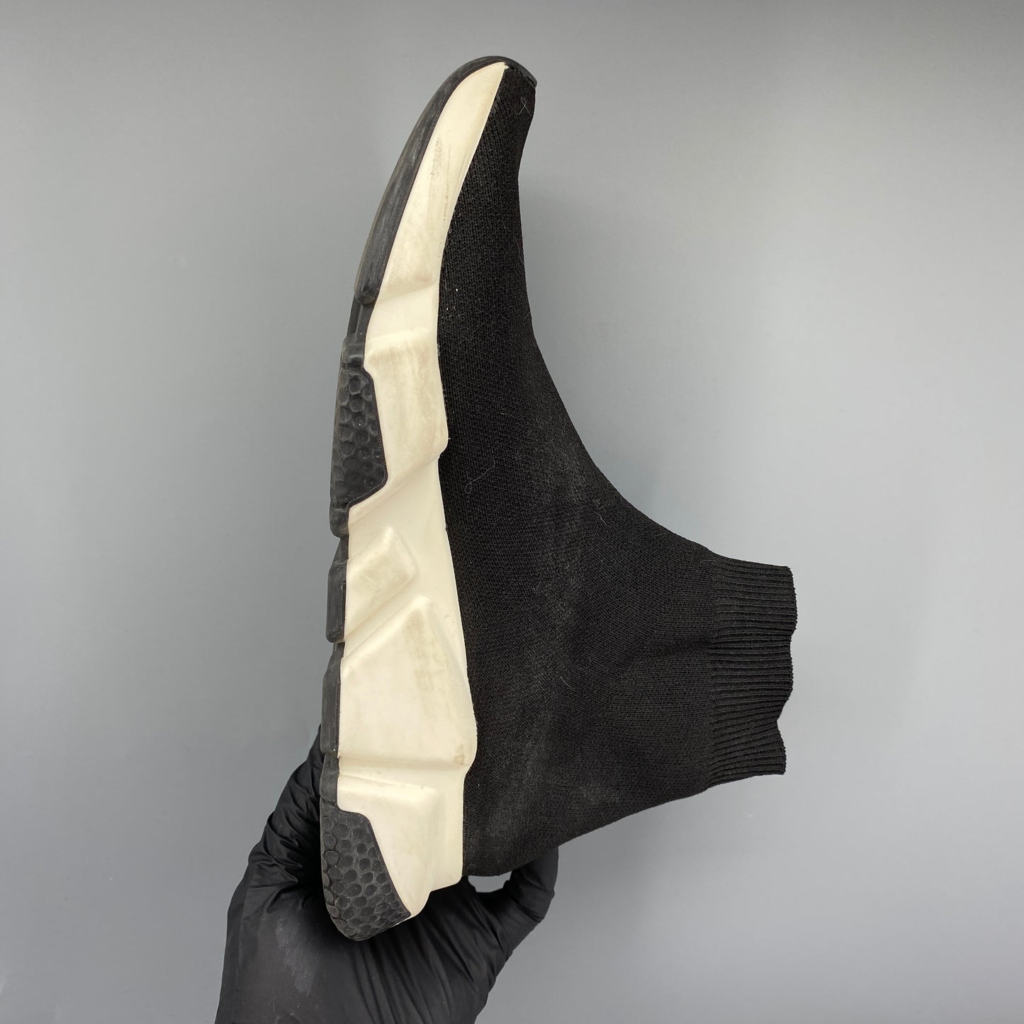 Balenciaga Women's Black Stretch Knit Speed Slip-On Sock Sneakers Size 38