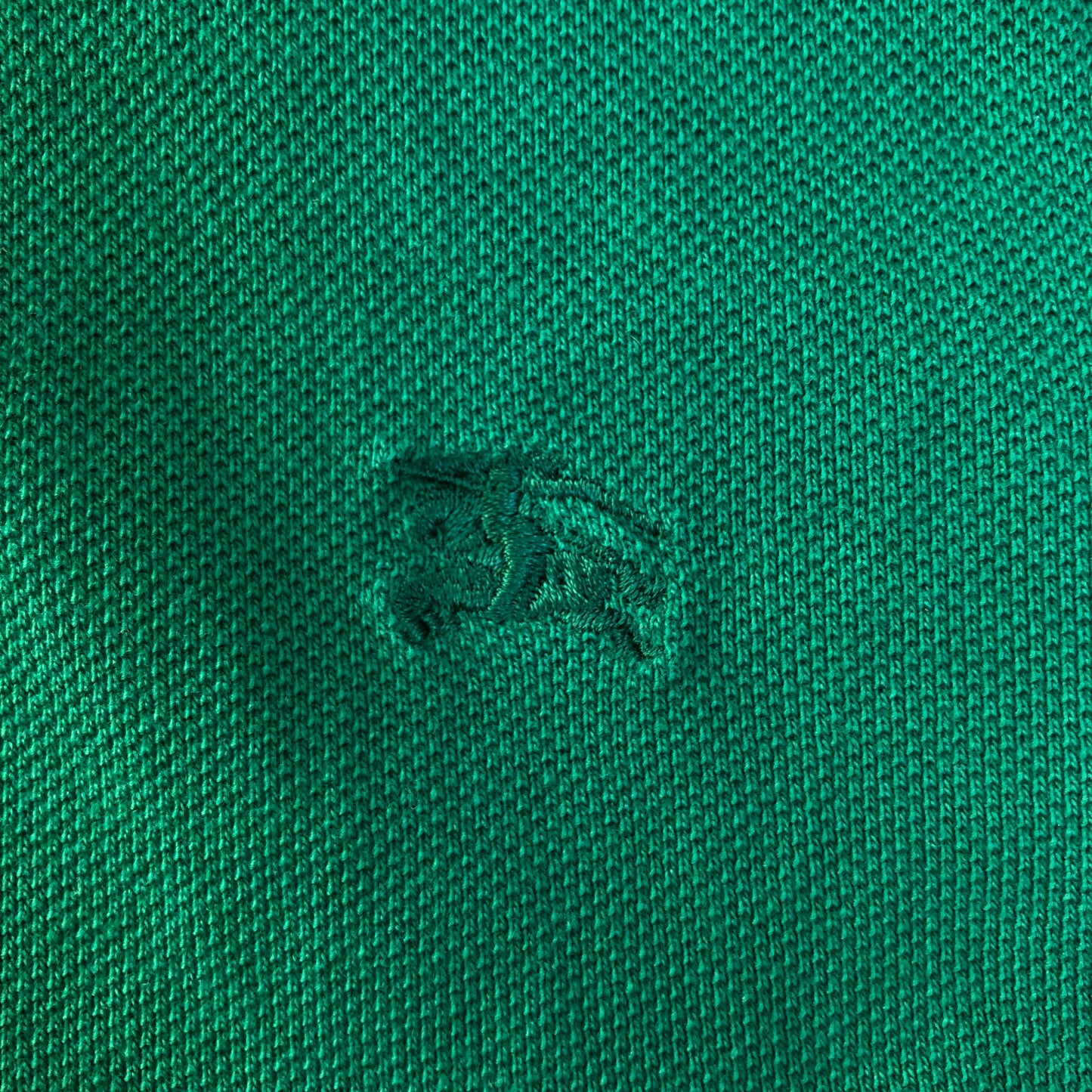 Burberry Cotton Embroidered Logo Short Sleeve Polo Shirt 14Y Dark Green