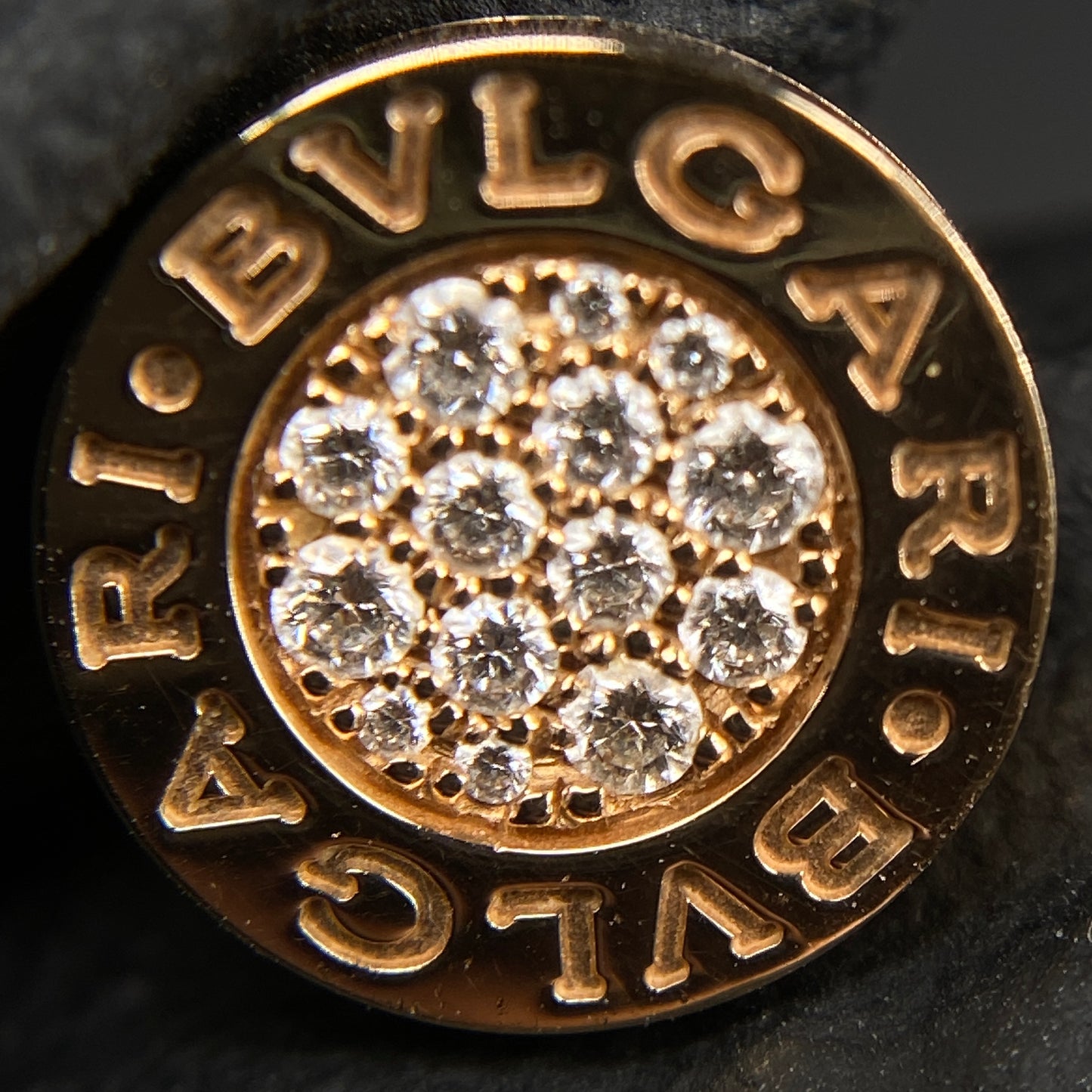 Bvlgari AU750 Yellow Gold Crystal Stud Single Earring