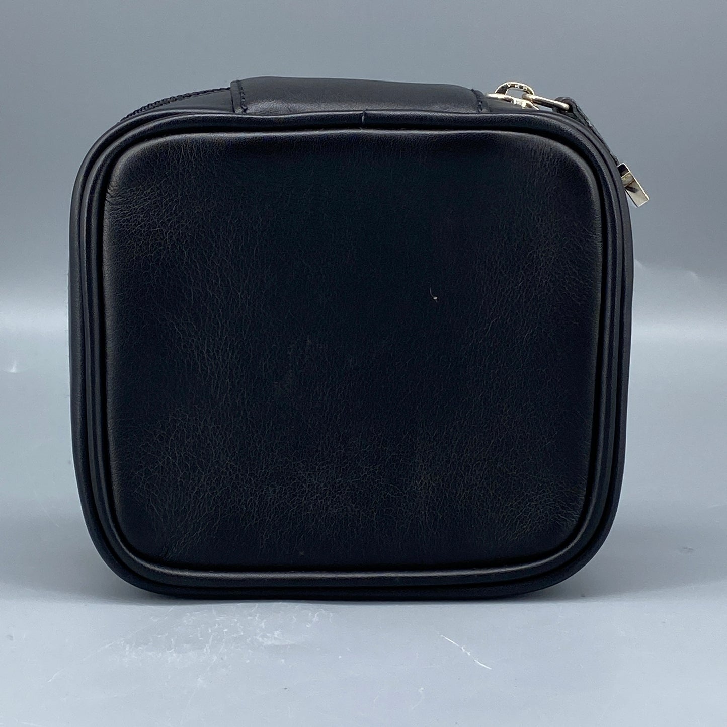 Ferragamo Black Smooth Leather Mini Square Cosmetic Pouch