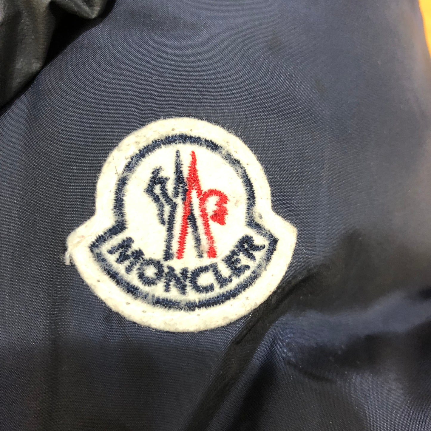 Moncler Hooded Down Jacket Size 7 Navy Blue/Black