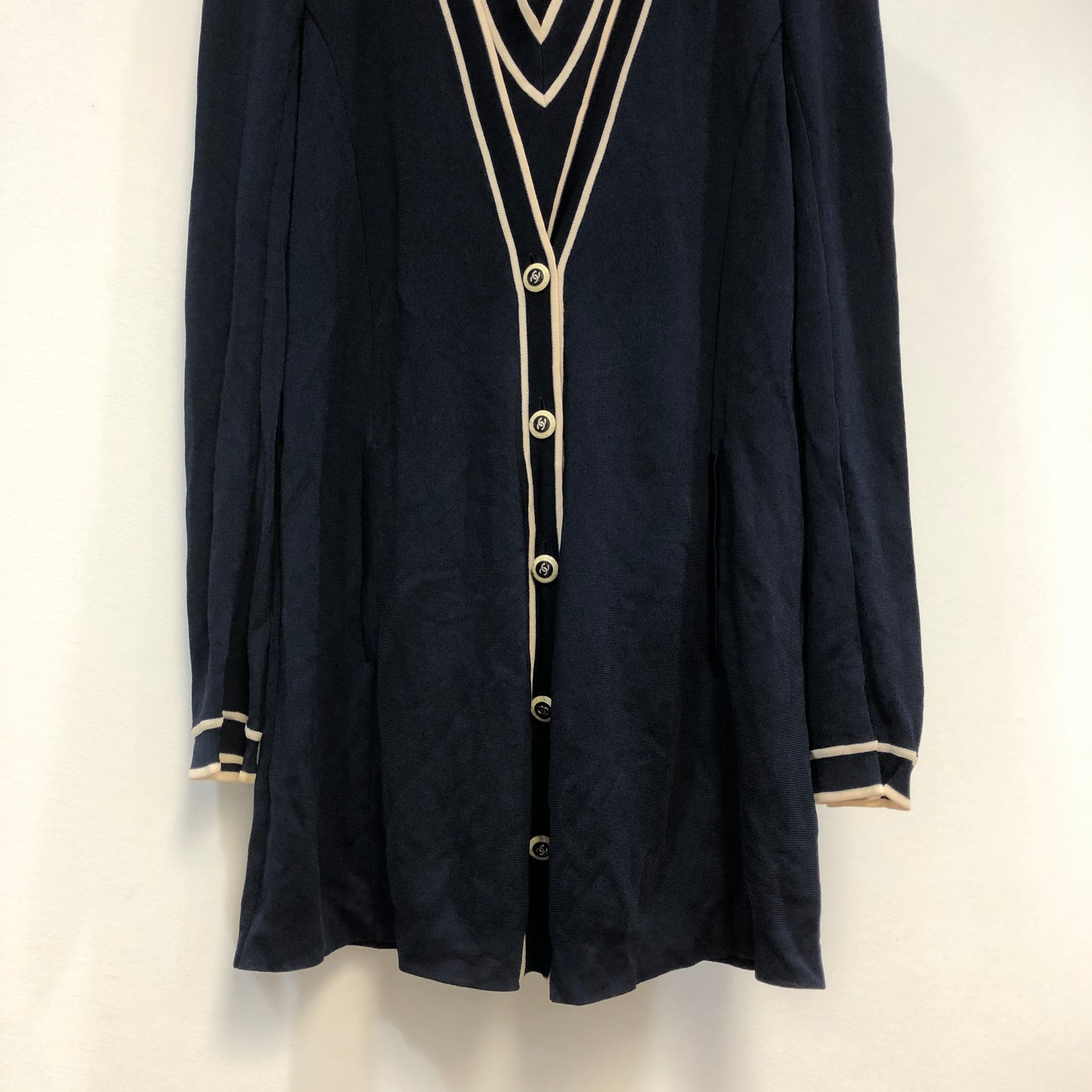 Chanel Black Cardigan with Attached Vest Size 36
