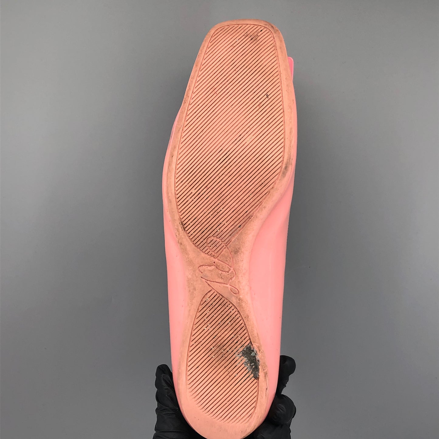 Roger Vivier Patent Leather Square Buckle Ballet Flats Size 40 Pink