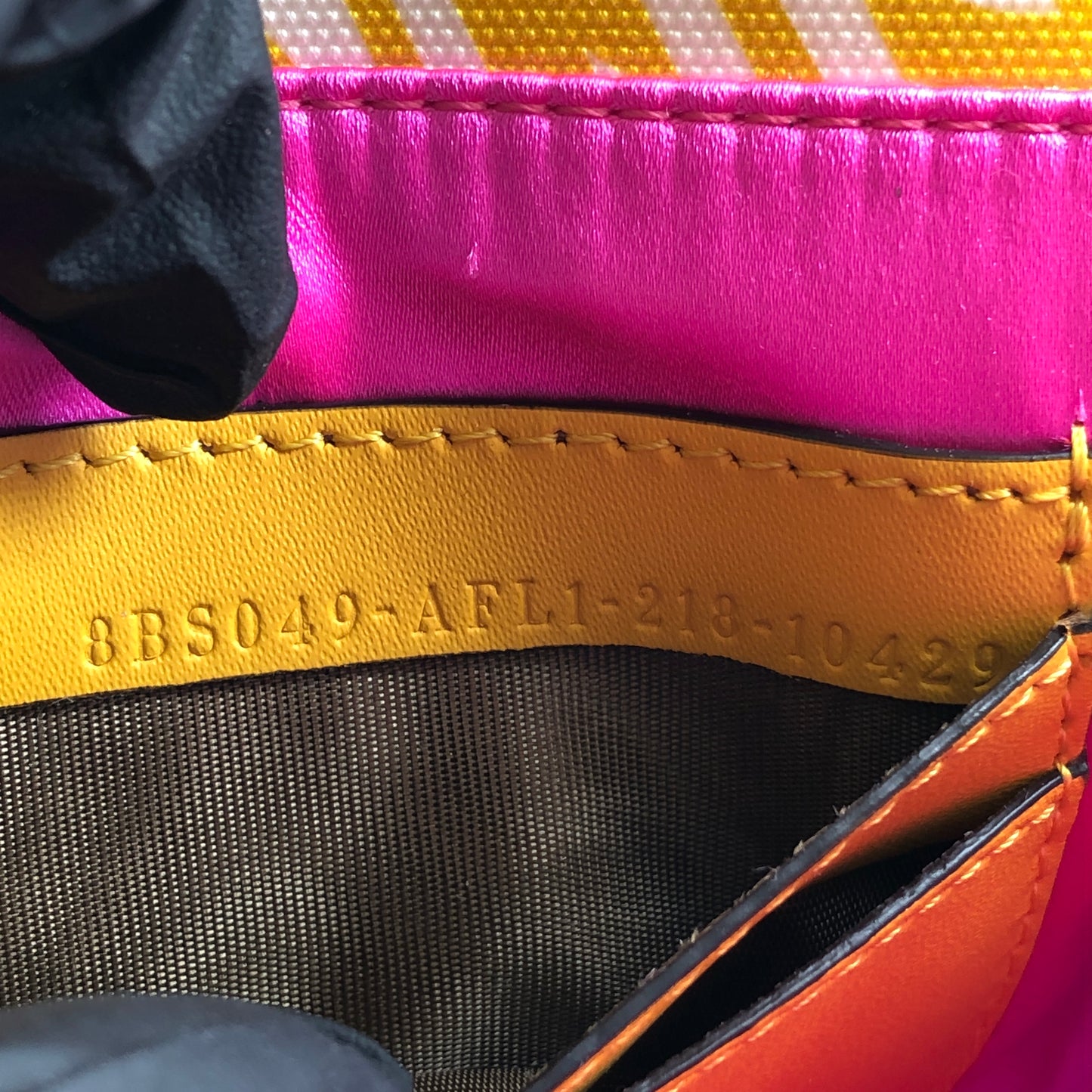 Fendi FF Vertigo Print Leather Baguette Shoulder Bag Yellow
