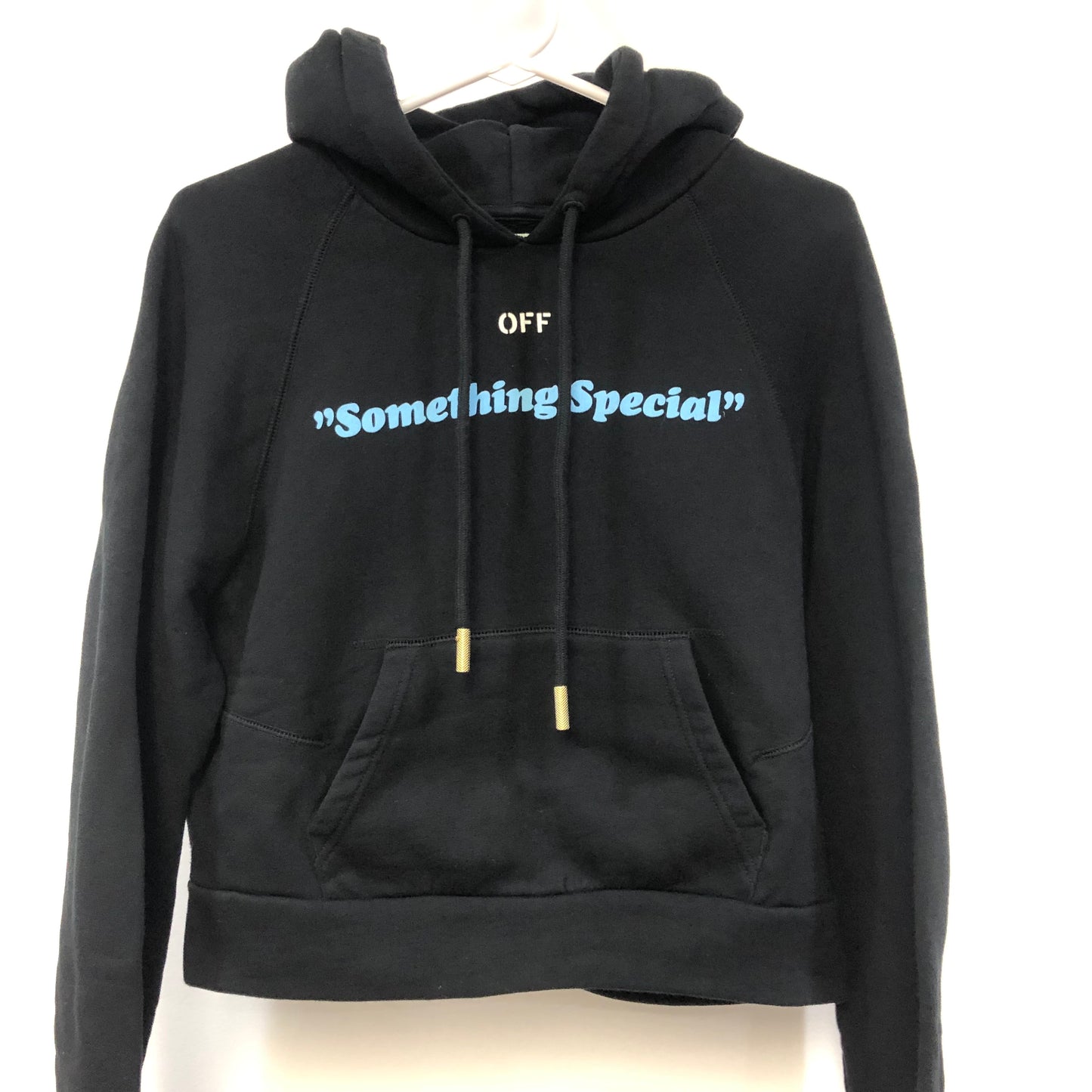 Off-White Black Cropped "Something Special" Hoodie Size XXS