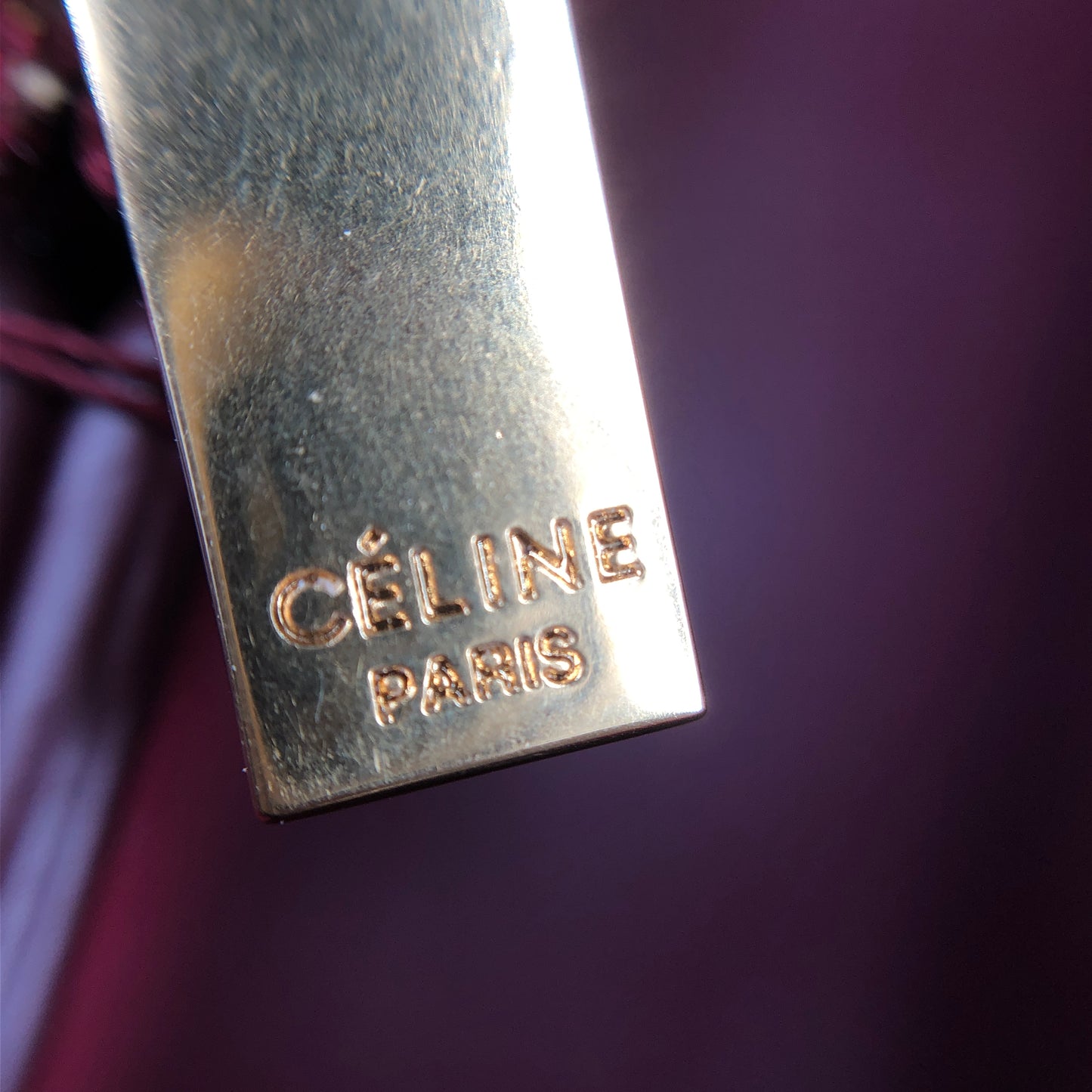 Celine Beige & Wine Color  Medium Frame Shoulder Bag