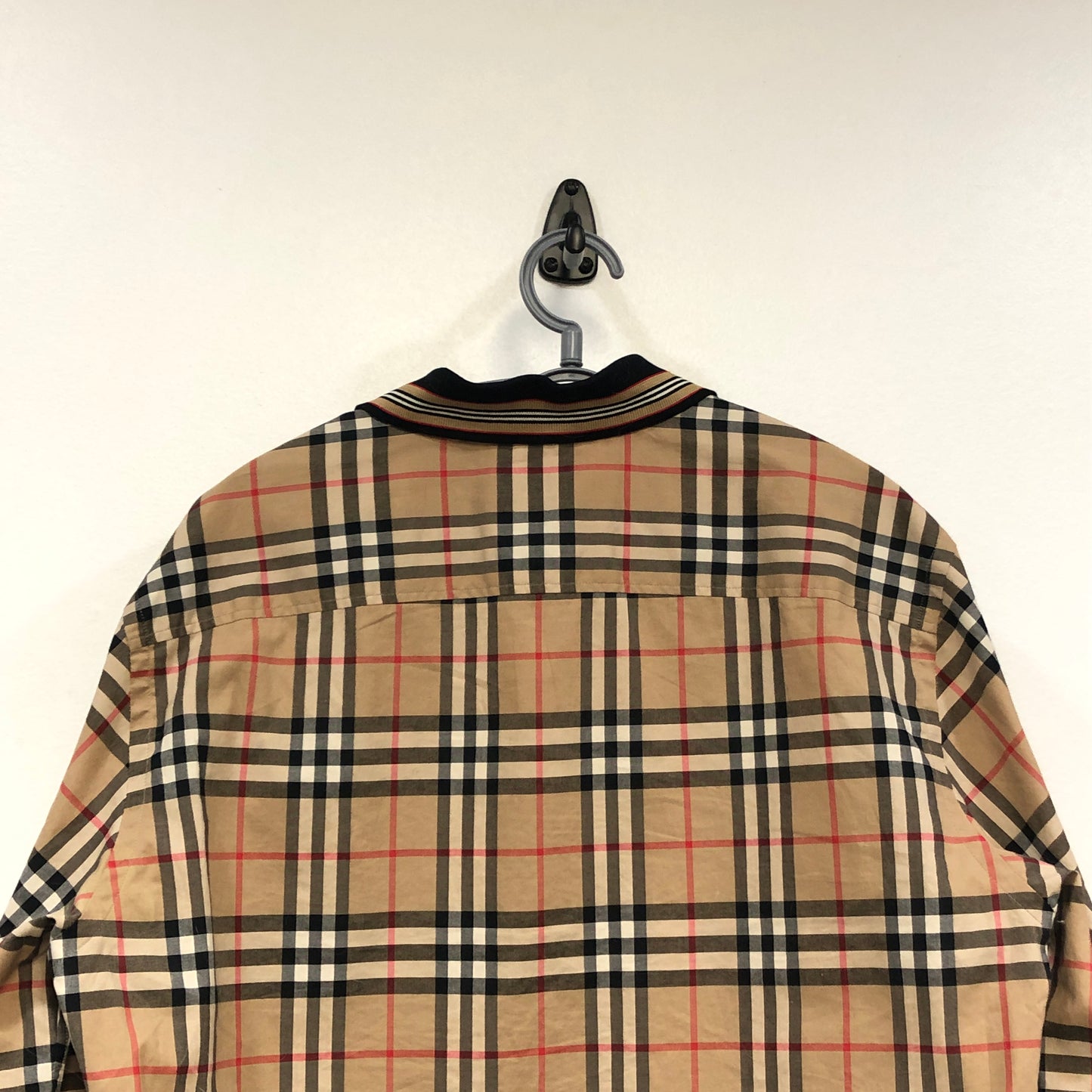 Burberry Classic Beige Vintage Check Cotton Long Sleeve Button-Down Shirt Size L