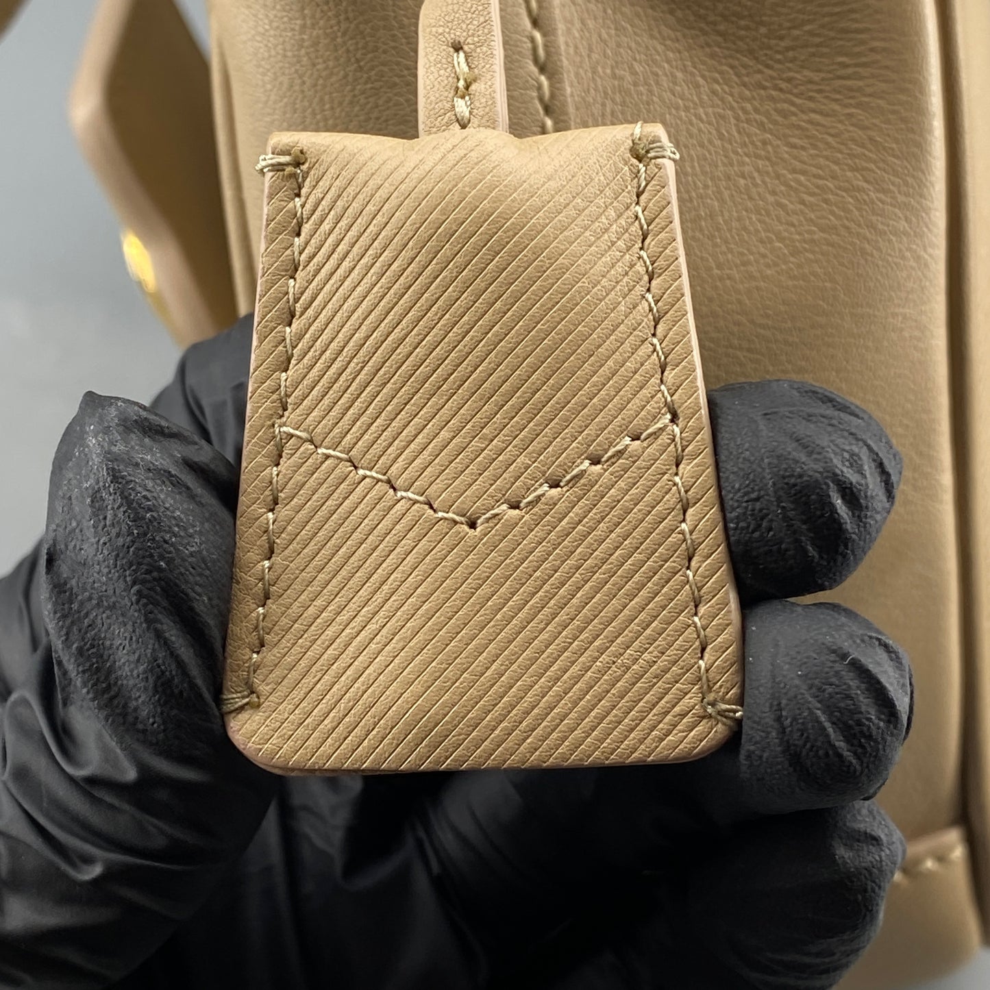 Burberry Beige Leather Top Handle Crossbody Bag