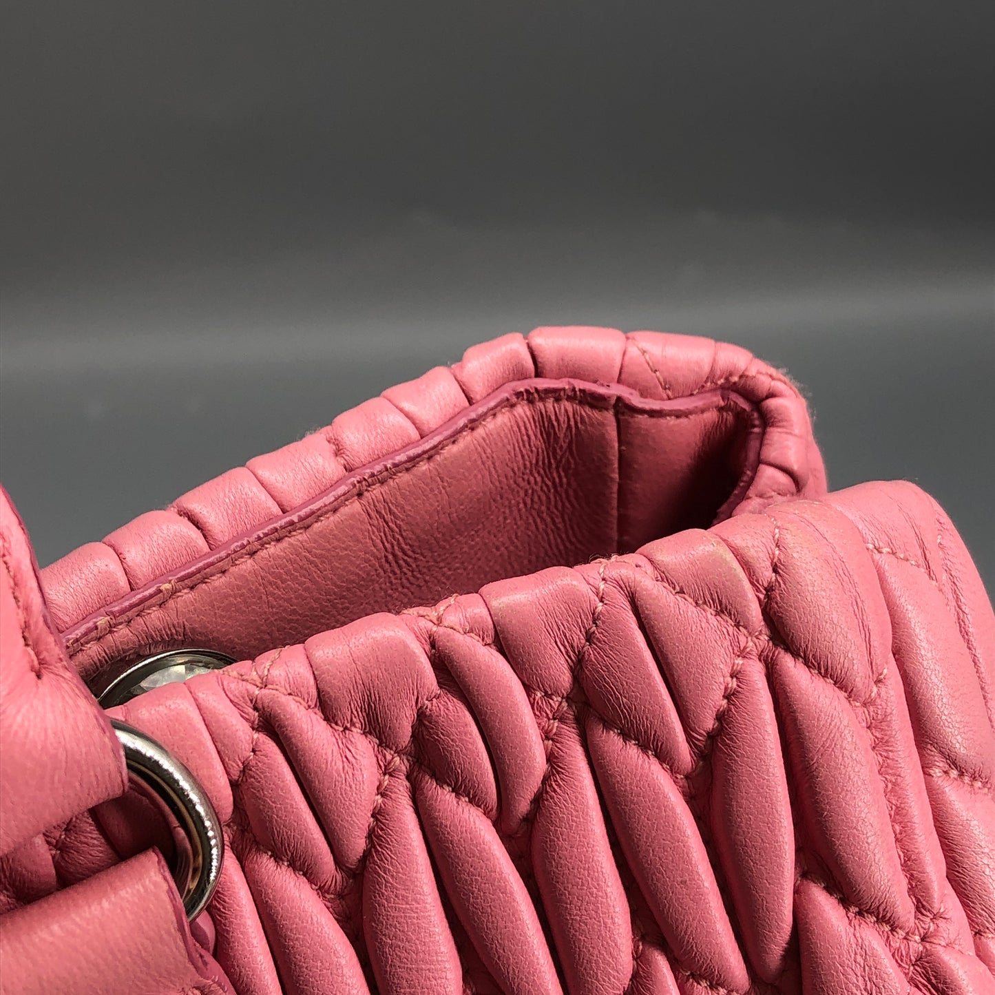 Miu Miu Matelasse Nappa Crystal Tote Bag Pink