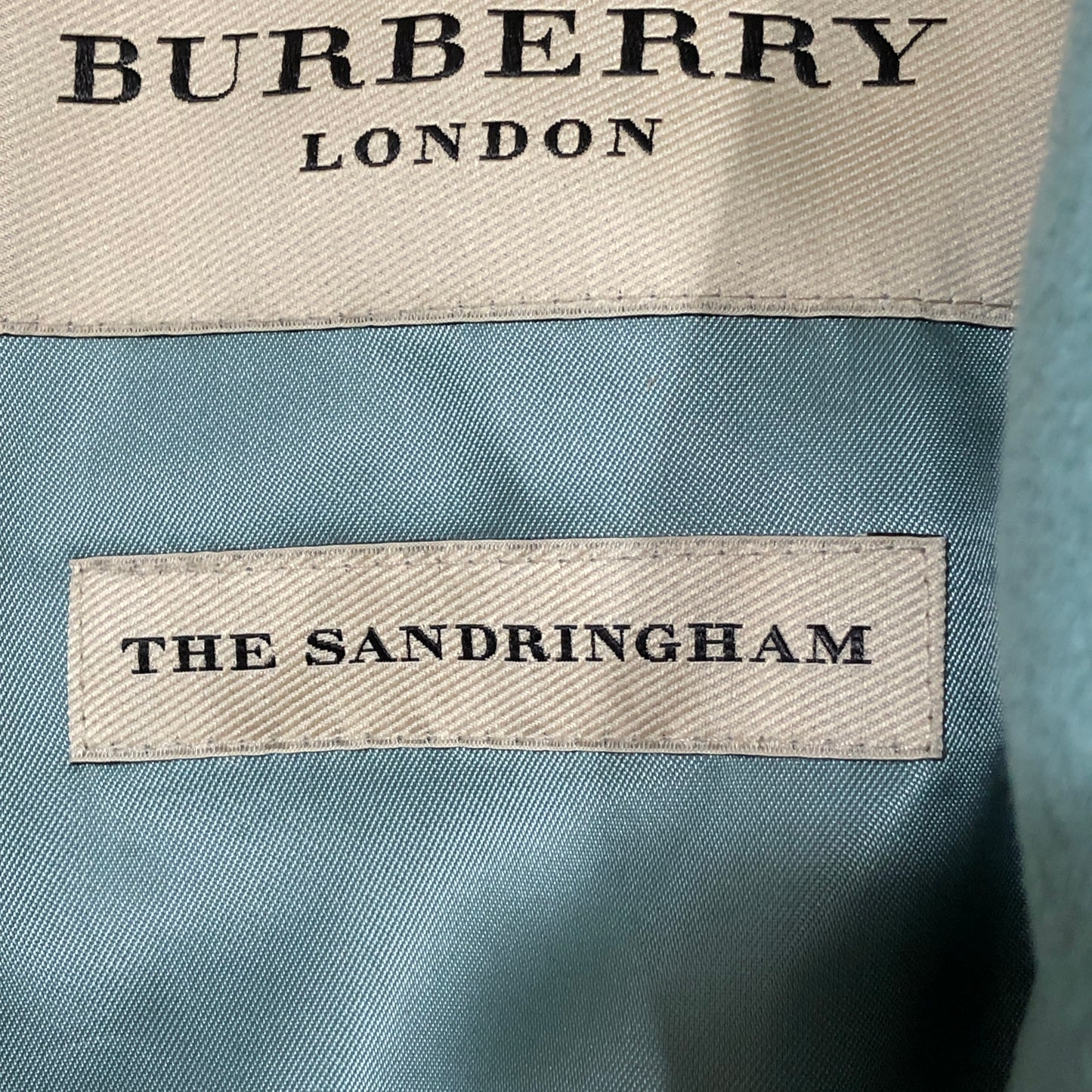 Burberry The Sandringham Tiffany Blue Cotton Trench Coat Size UK 6