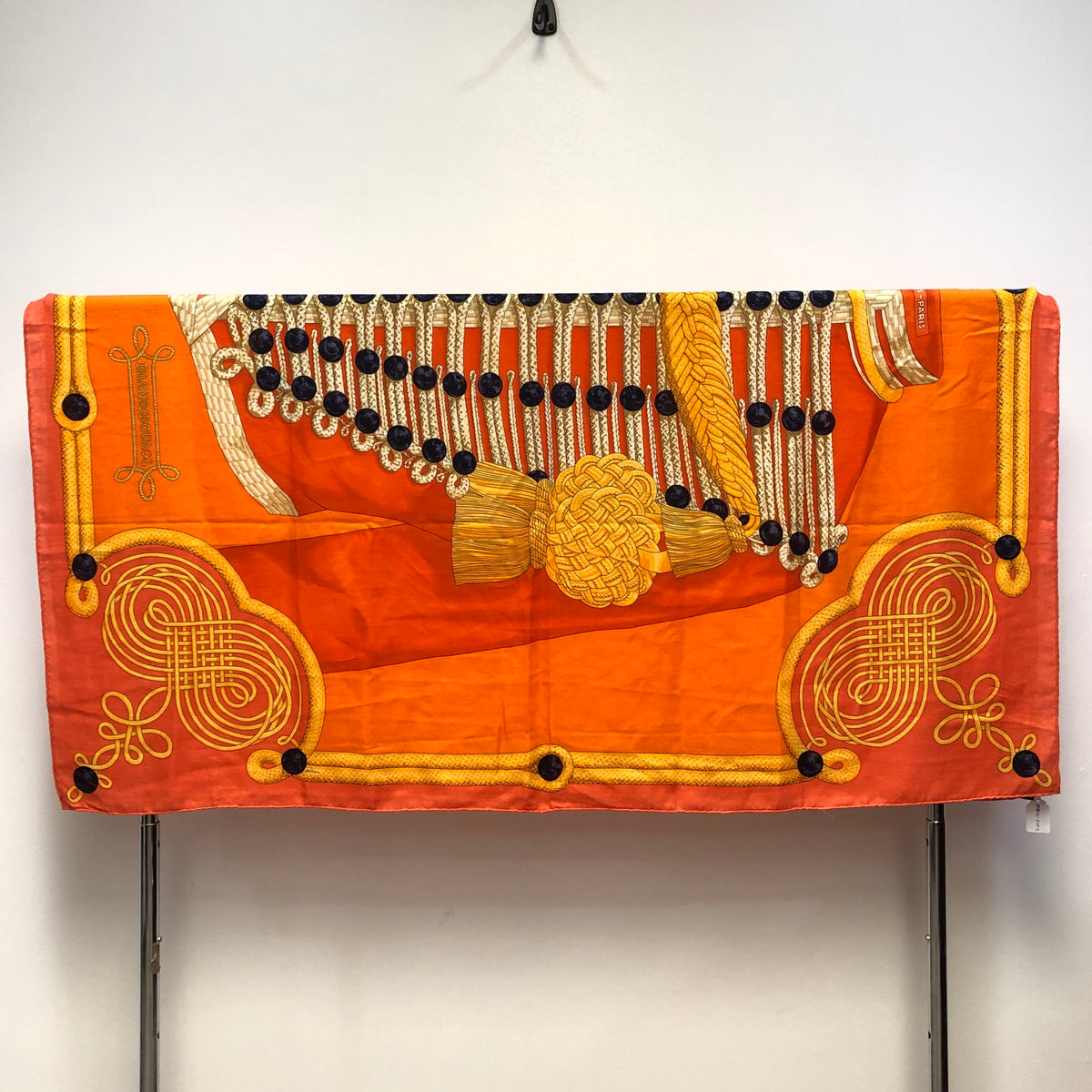 Hermes Orange Silk Cashmere Shawl 136*136 cm