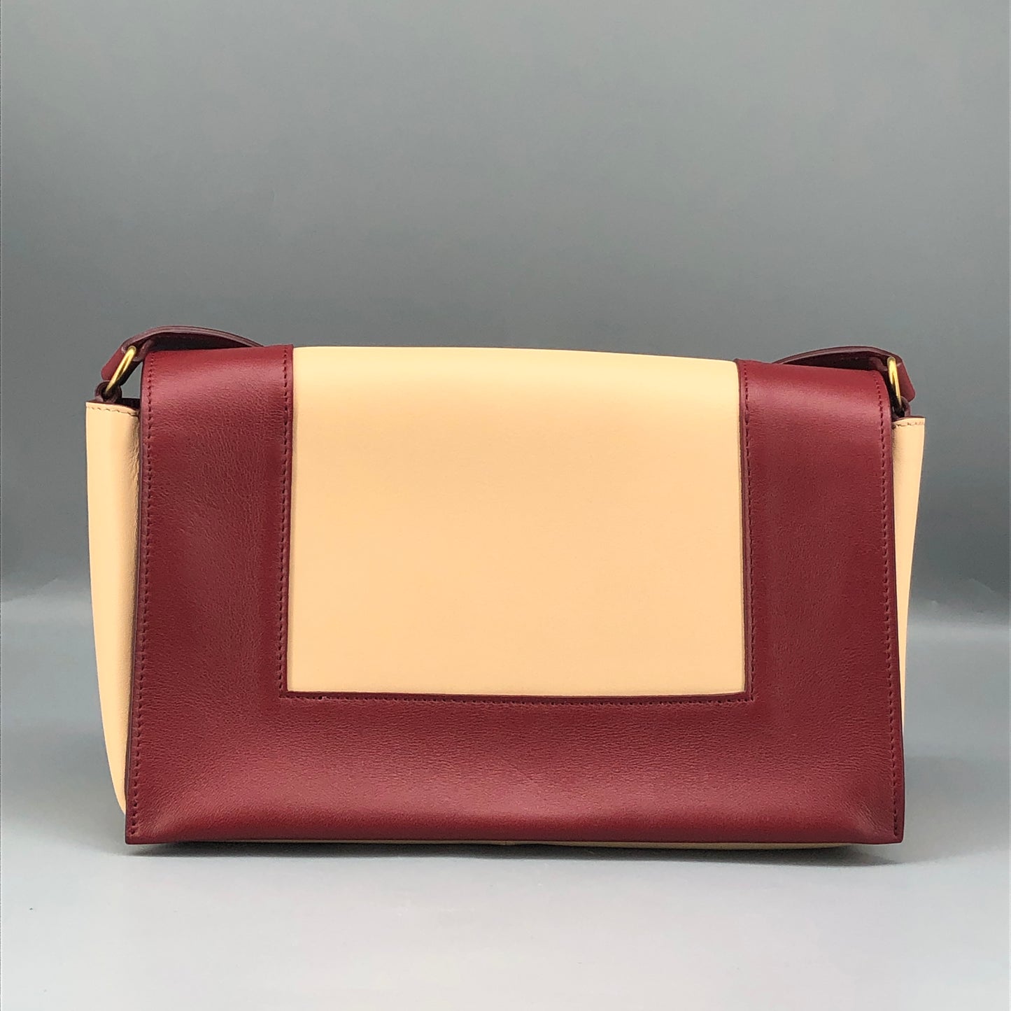 Celine Beige & Wine Color  Medium Frame Shoulder Bag
