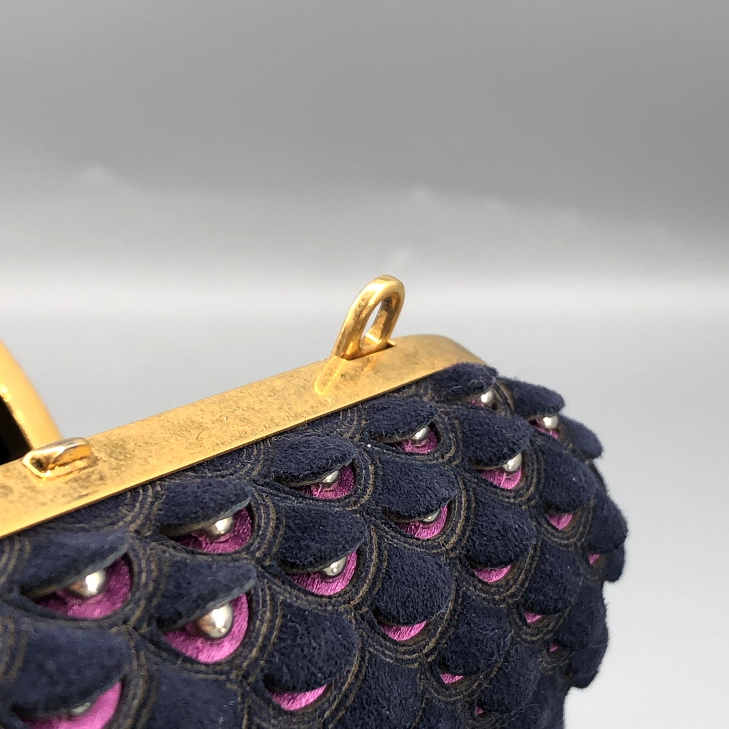 Alexander McQueen Skull Clutch Navy/Pink
