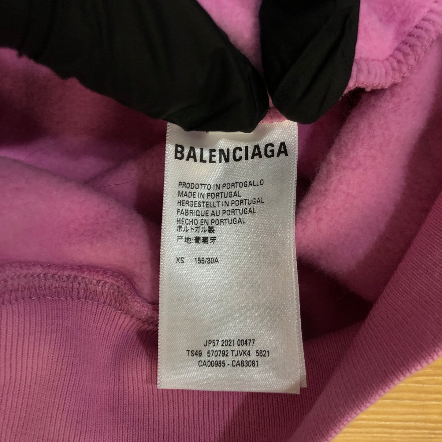 Balenciaga Pink Crest Logo Oversized Hoodie Size XS