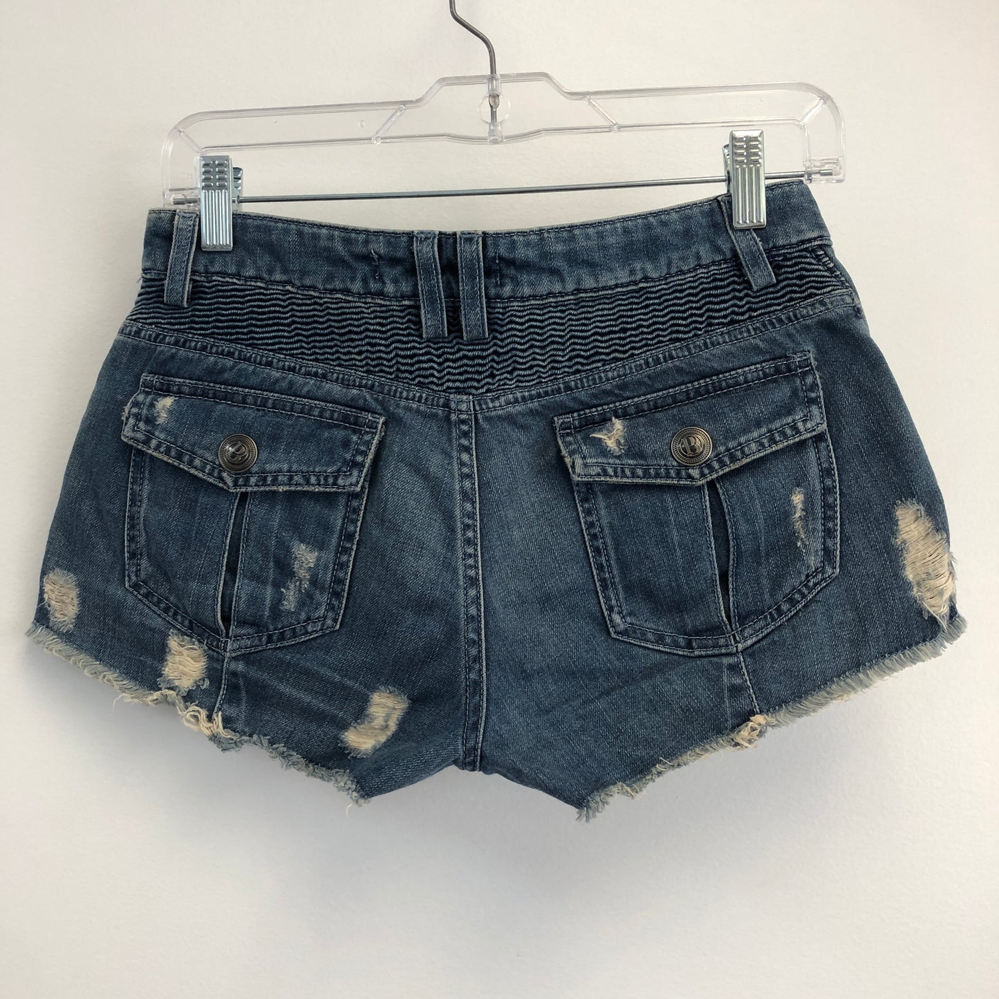 Balmain Distressed Denim Cut-Off Shorts Size 26