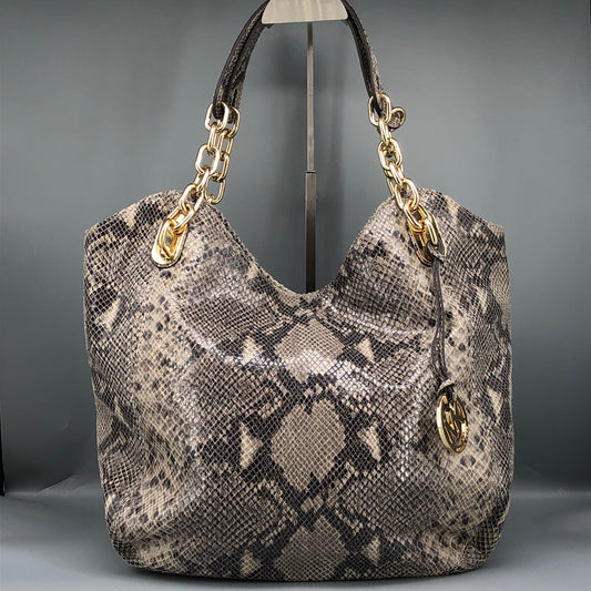 Michael Kors Snake Print Large Hobo Bag