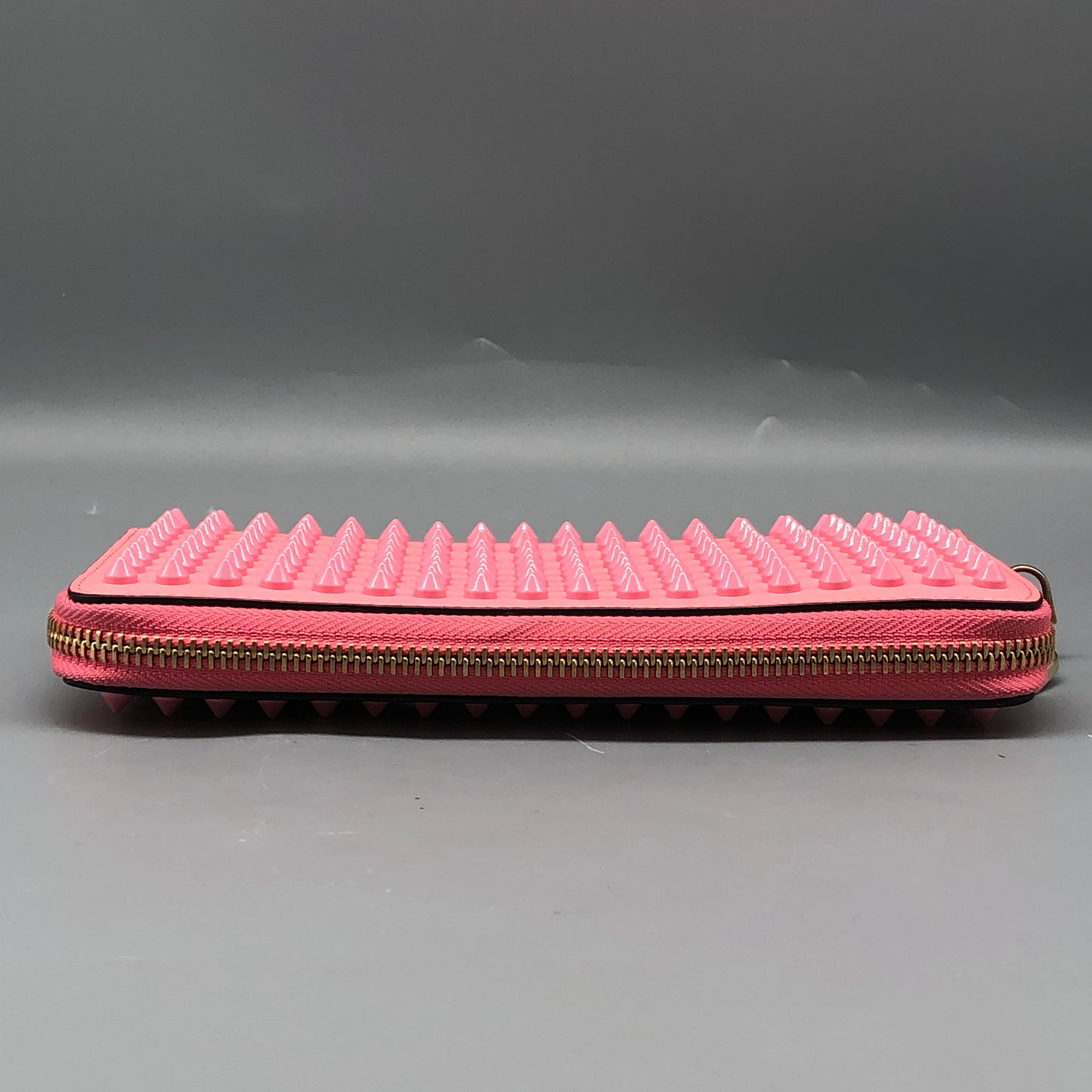 Christian Louboutin Pink Leather Spiked Wallet