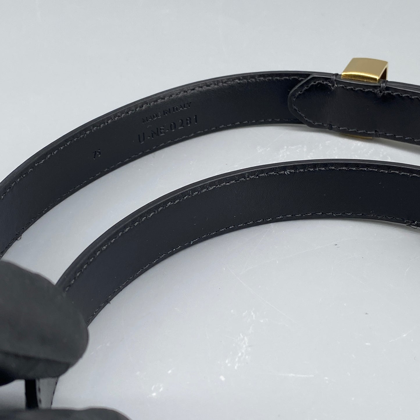 Celine Black Leather Belt 75cm