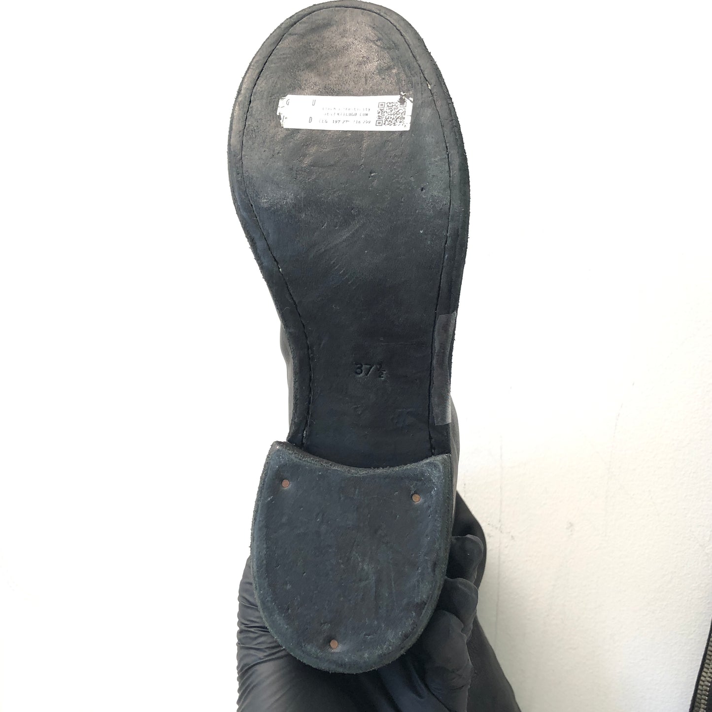 Guidi Black Horse Leather Over-the-Knee Front-Zip Boots Size 37.5