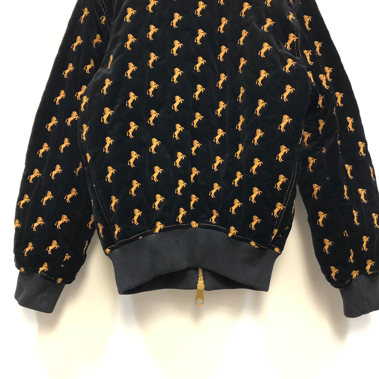 Chloe Black Allover Print Zip-up Bomber Jacket Size 34