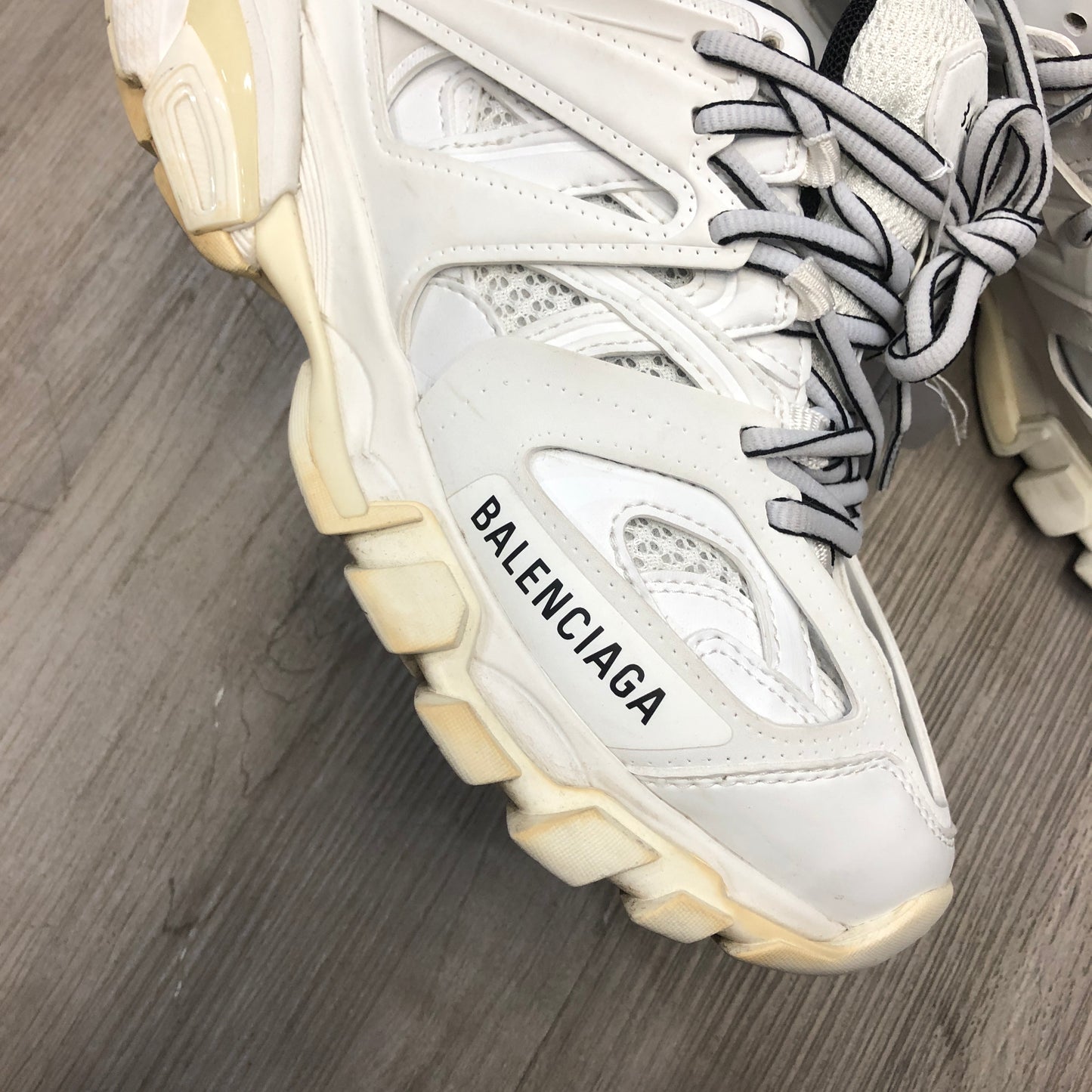 Balenciaga Women's Triple S Mesh Leather Chunky Platform Sneaker Shoes 36 White