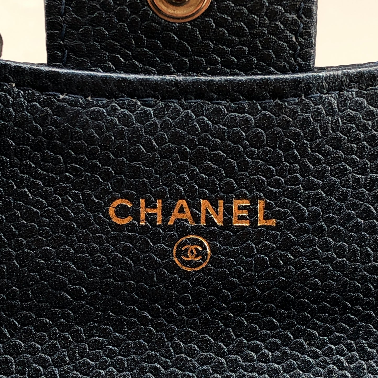 Chanel Classic Flap Blue Caviar Leather Short Wallet