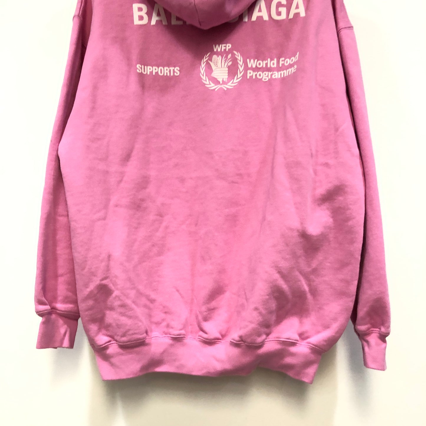Balenciaga Pink Crest Logo Oversized Hoodie Size XS