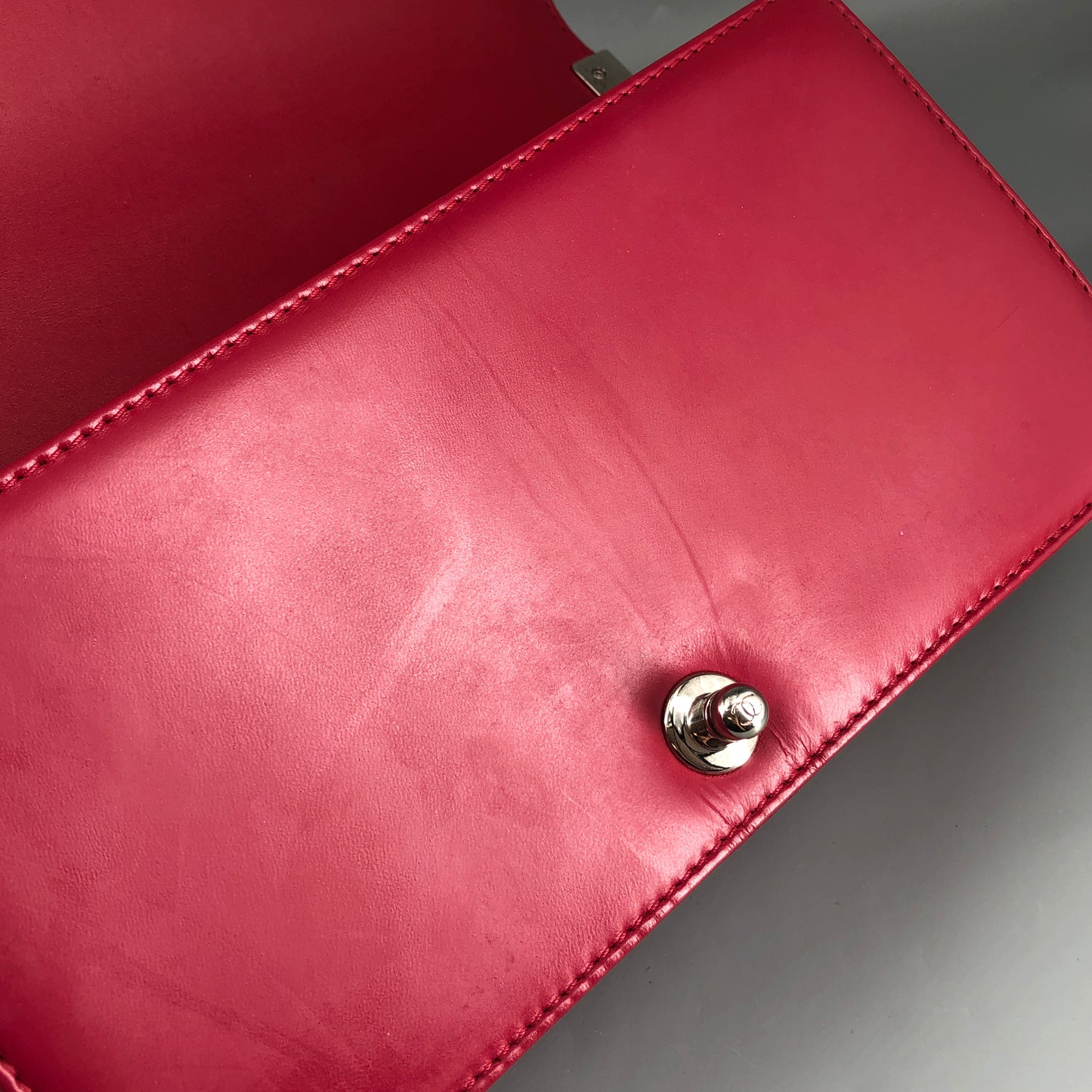 Chanel Boy Perforated Lambskin Quilted Shoulder Bag  Hot Pink