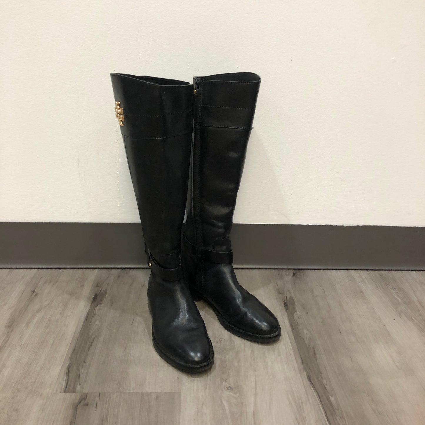 Tory Burch Women's Leather Knee-High Riding Boots Size 5.5M Black