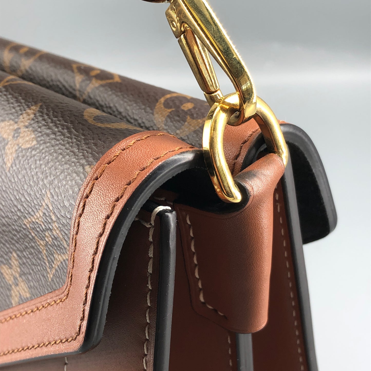 Louis Vuitton Monogram & Leather Biface Crossbody Bag Brown