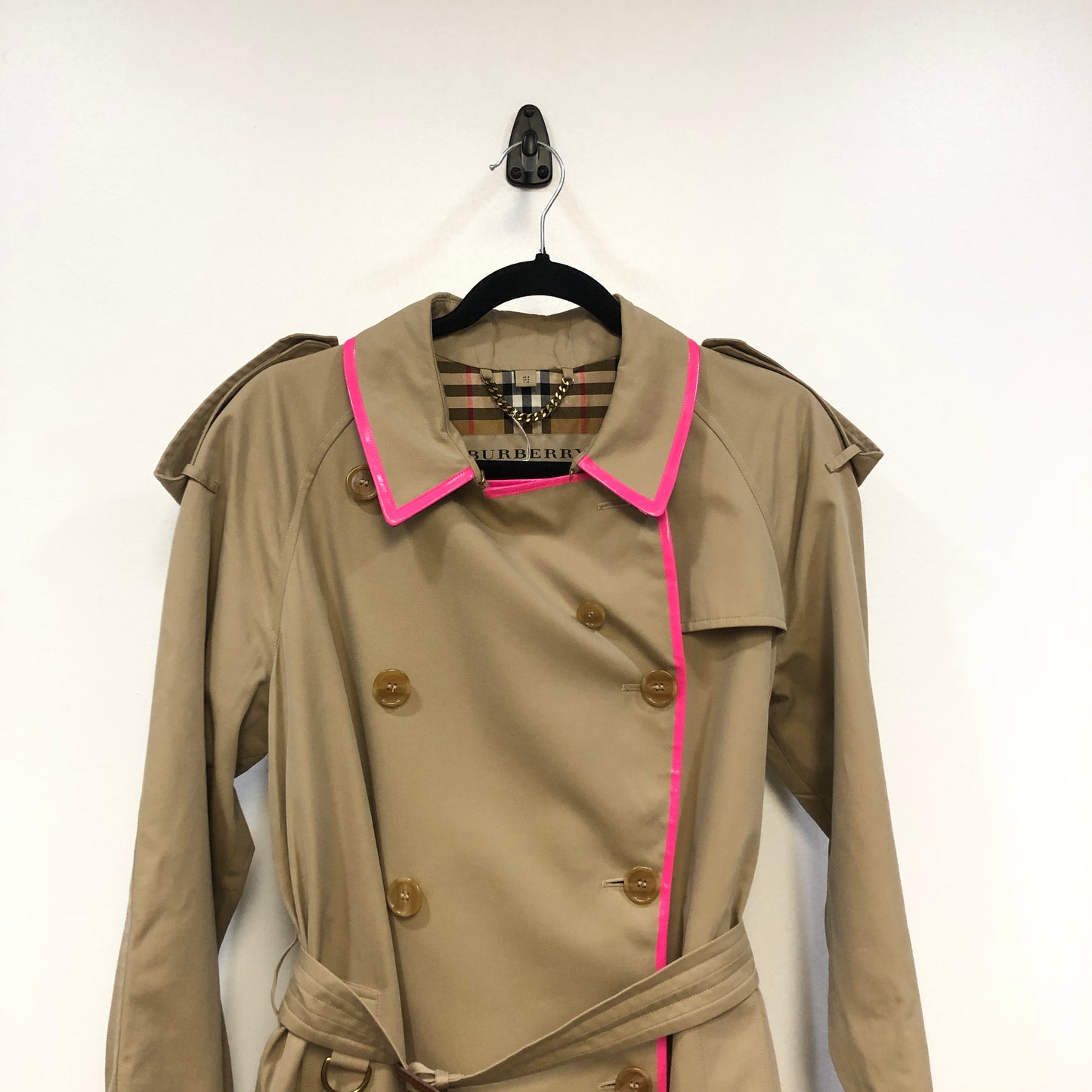 Burberry Camel Double Breasted Long Trench Coat US6