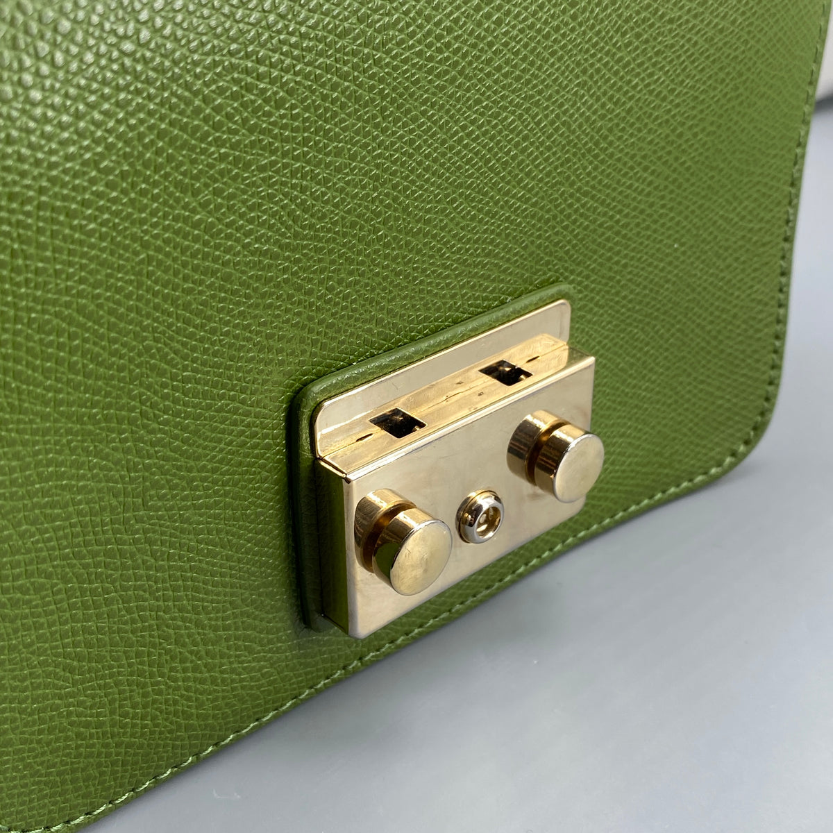 Furla Metropolis Green Leather Crossbody Bag