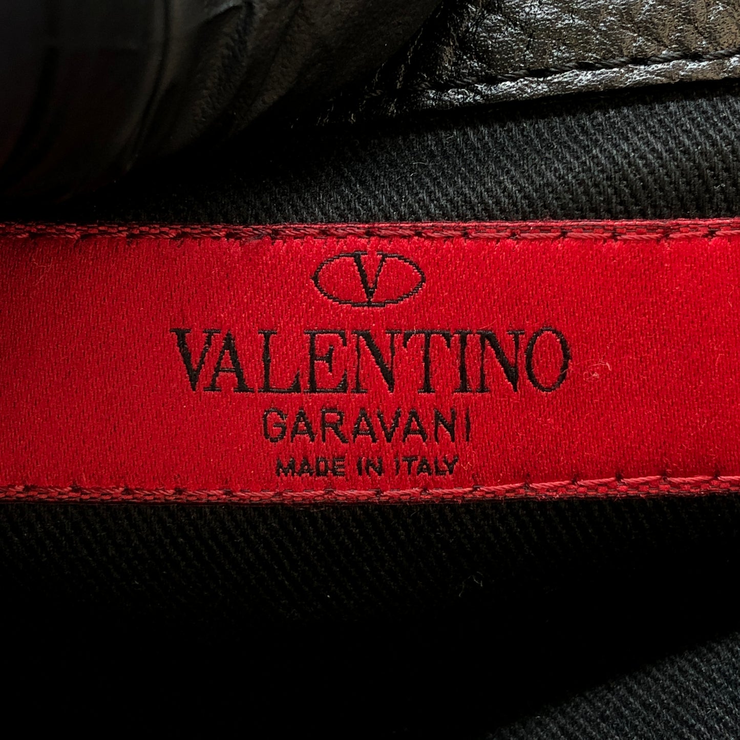 Valentino Garavani Black Leather Rockstud Tote Bag